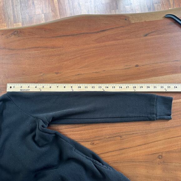 AllSaints Zip Extended Hood Black Open Front Waterfall Cardigan Size Small - Picture 11 of 12